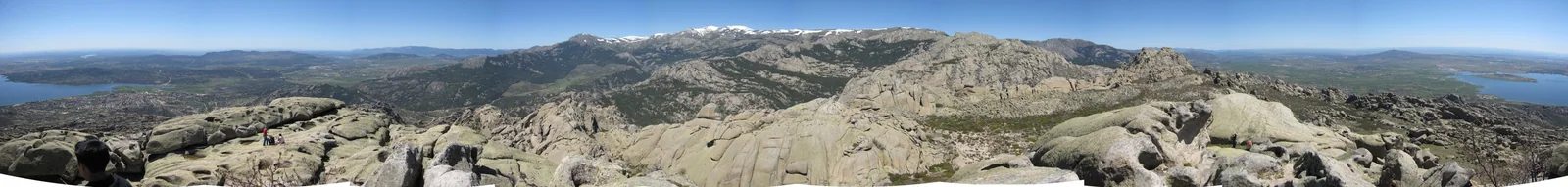Panorámica anotada de la Sierra de Guadarrama desde la cima de El Yelmo